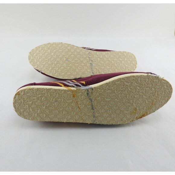 TOMS Women’s Alpargata Slip On Shoes Maroon Gold Silver Paint Stripe Canvas 7.5 - Picture 6 of 8